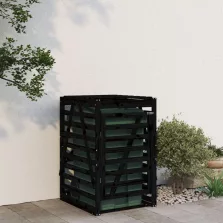   vidaXL fekete tömör fenyőfa szemeteskuka tároló 84x90x128,5 cm