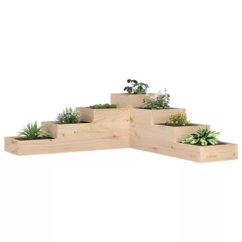 vidaXL 4 szintes tömör fenyőfa kerti virágtartó 106,5 x 104,5 x 36 cm