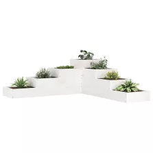   vidaXL fehér 4 szintes tömör fenyőfa kerti virágtartó 106x104,5x36 cm
