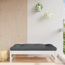   vidaXL fehér tömör fenyőfa kerti lábzsámoly párnával 120x80 cm