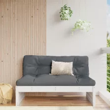  vidaXL fehér kerti tömör fenyőfa középső kanapé 120 x 80 cm