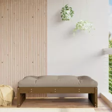   vidaXL mézbarna tömör fenyőfa kerti lábzsámoly párnával 120x80 cm