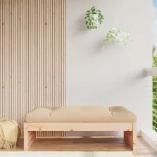   vidaXL tömör fenyőfa kerti lábzsámoly párnával 120x80 cm