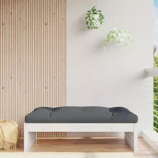   vidaXL fehér tömör fenyőfa kerti lábzsámoly párnával 120x80 cm
