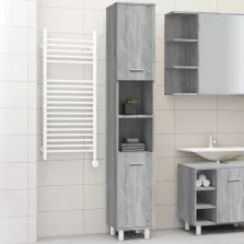   vidaXL szürke sonoma színű szerelt fa fürdőszobaszekrény 30x30x179 cm