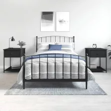   vidaXL 2 db fekete szerelt fa éjjeliszekrény 44 x 45 x 58 cm