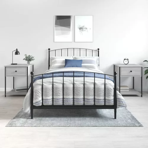 vidaXL 2 db szürke sonoma színű szerelt fa éjjeliszekrény 44x45x58 cm