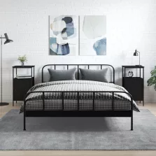   vidaXL 2 db fekete szerelt fa éjjeliszekrény 41 x 31 x 80 cm