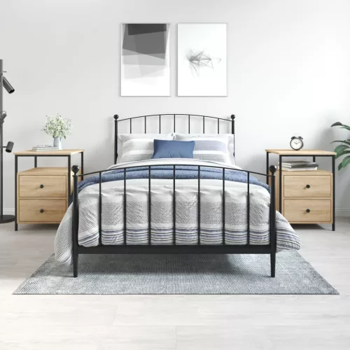 vidaXL 2 db sonoma tölgy színű szerelt fa éjjeliszekrény 44x45x60 cm