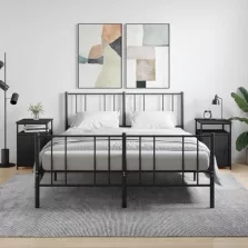   vidaXL 2 db fekete szerelt fa éjjeliszekrény 40 x 42 x 60 cm