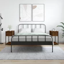   vidaXL 2 db barna tölgyszínű szerelt fa éjjeliszekrény 30x60x60 cm