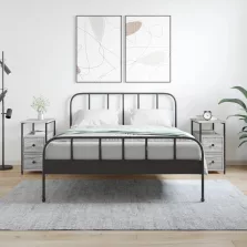   vidaXL 2 db szürke-sonoma színű szerelt fa éjjeliszekrény 30x60x60 cm