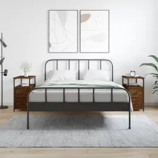   vidaXL 2 db barna tölgyszínű szerelt fa éjjeliszekrény 30x60x60 cm