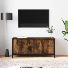   vidaXL füstös tölgy színű szerelt fa TV-szekrény ajtókkal 102x35x45 cm