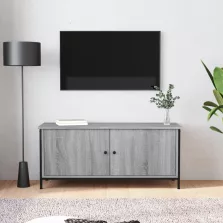   vidaXL szürke sonoma színű szerelt fa TV-szekrény ajtókkal 102x35x45cm