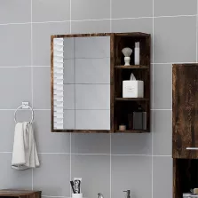   vidaXL füstös tölgy színű szerelt fa tükrös szekrény 62,5x20,5x64 cm
