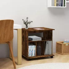   vidaXL füstös tölgy színű szerelt fa kerekes szekrény 60 x 45 x 60 cm