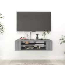   vidaXL szürke sonoma színű szerelt fa függő TV-szekrény 100x30x26,5 cm