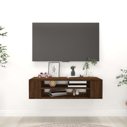 vidaXL barna tölgyszínű szerelt fa függő TV-szekrény 100x30x26,5 cm