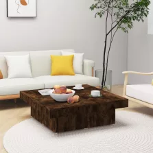   vidaXL füstös tölgy színű szerelt fa dohányzóasztal 90x90x28 cm