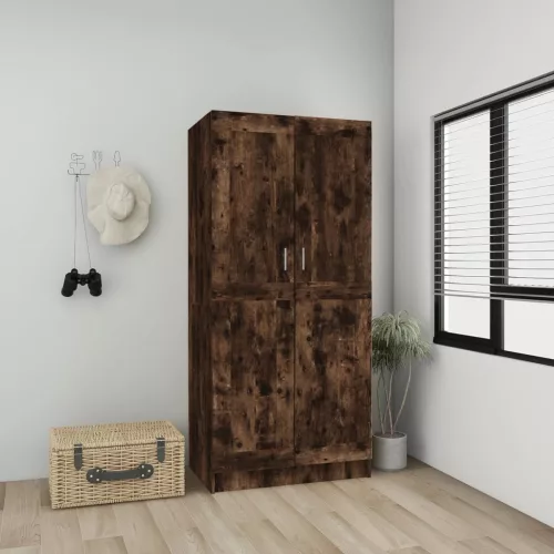 vidaXL füstös tölgy színű szerelt fa ruhásszekrény 82,5x51,5x180 cm