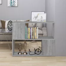   vidaXL szürke sonoma színű térelválasztó könyvszekrény 80 x 24 x 63 cm