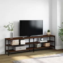   vidaXL barna tölgyszínű szerelt fa és fém TV-szekrény 180x30x50 cm