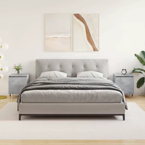 vidaXL 2 db betonszürke szerelt fa éjjeliszekrény 40x30x50 cm