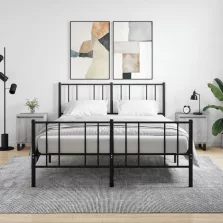   vidaXL 2 db szürke-sonoma színű szerelt fa éjjeliszekrény 40x30x50 cm