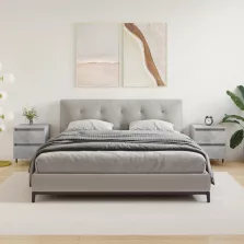   vidaXL 2 db betonszürke szerelt fa éjjeliszekrény 40 x 35 x 50 cm