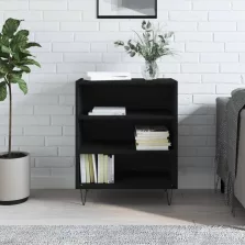 vidaXL fekete szerelt fa tálalószekrény 57 x 35 x 70 cm