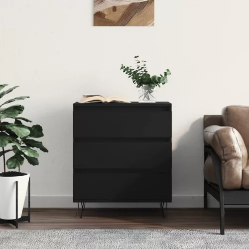 vidaXL fekete szerelt fa tálalószekrény 60 x 35 x70 cm