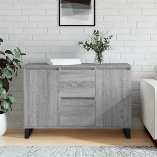 vidaXL szürke sonoma színű szerelt fa tálalószekrény 101,5 x 35 x 70 cm