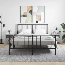   vidaXL 2 db betonszürke szerelt fa éjjeliszekrény 40 x 35 x 47,5 cm