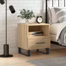   vidaXL sonoma tölgy színű szerelt fa éjjeliszekrény 40 x 35 x 47,5 cm