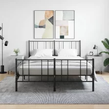   vidaXL 2 db betonszürke szerelt fa éjjeliszekrény 40 x 40 x 50 cm