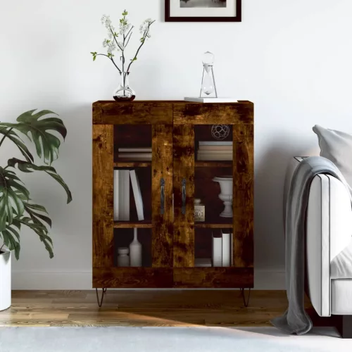 vidaXL füstös tölgy színű szerelt fa tálalószekrény 69,5 x 34 x 90 cm