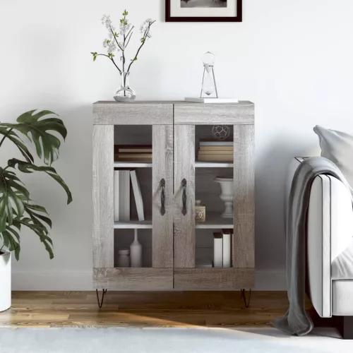 vidaXL szürke sonoma színű szerelt fa tálalószekrény 69,5 x 34 x 90 cm