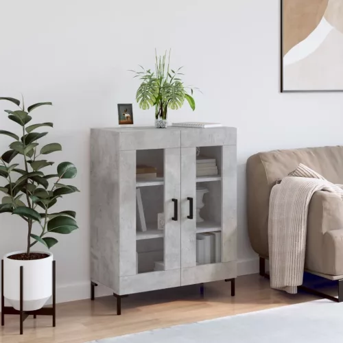 vidaXL betonszürke szerelt fa tálalószekrény 69,5 x 34 x 90 cm