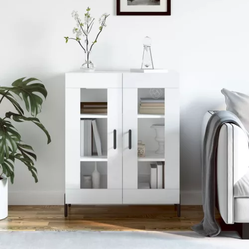 vidaXL magasfényű fehér szerelt fa tálalószekrény 69,5 x 34 x 90 cm