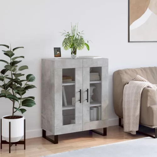 vidaXL betonszürke szerelt fa tálalószekrény 69,5 x 34 x 90 cm