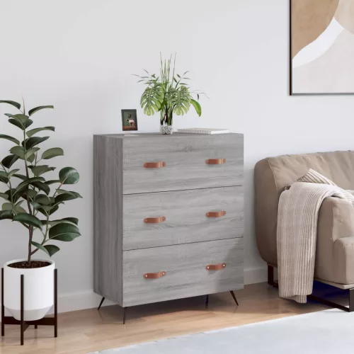 vidaXL szürke sonoma színű szerelt fa komód 69,5 x 34 x 90 cm