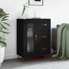 vidaXL fekete szerelt fa tálalószekrény 69,5 x 34 x 90 cm