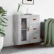   vidaXL betonszürke szerelt fa tálalószekrény 69,5 x 34 x 90 cm