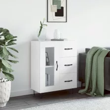   vidaXL magasfényű fehér szerelt fa tálalószekrény 69,5 x 34 x 90 cm