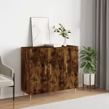   vidaXL füstös tölgy színű szerelt fa tálalószekrény 90 x 34 x 80 cm