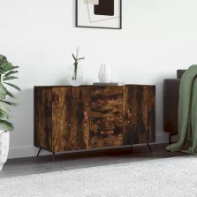   vidaXL füstös tölgy színű szerelt fa tálalószekrény 100 x 36 x 90 cm