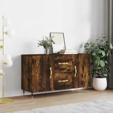   vidaXL füstös tölgy színű szerelt fa tálalószekrény 100 x 36 x 90 cm