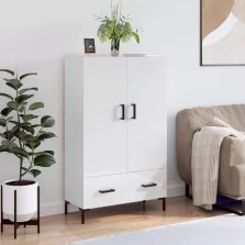   vidaXL magasfényű fehér szerelt fa magasszekrény 69,5 x 31 x 115 cm