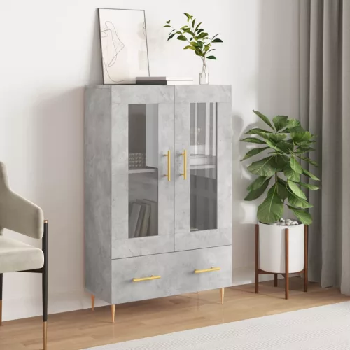 vidaXL betonszürke szerelt fa magasszekrény 69,5 x 31 x 115 cm